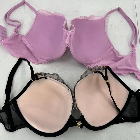 VS Lot of 2 Push Up Bras 30DD Very Sexy Body By Victoria Leopard Pink Lace - Picture 9 of 11